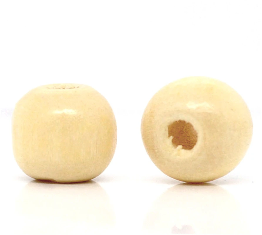 

DoreenBeads 200 Beige Dyed Round Wood Spacer Beads 10x9mm (B11032), yiwu