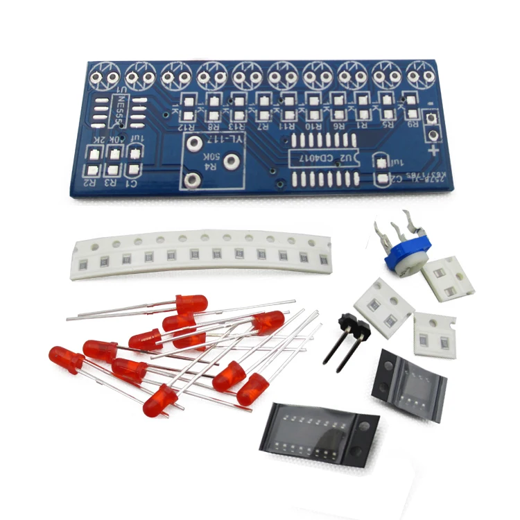 

Free shiping NE555+CD4017 Light Water Flowing Light LED Module DIY Kit