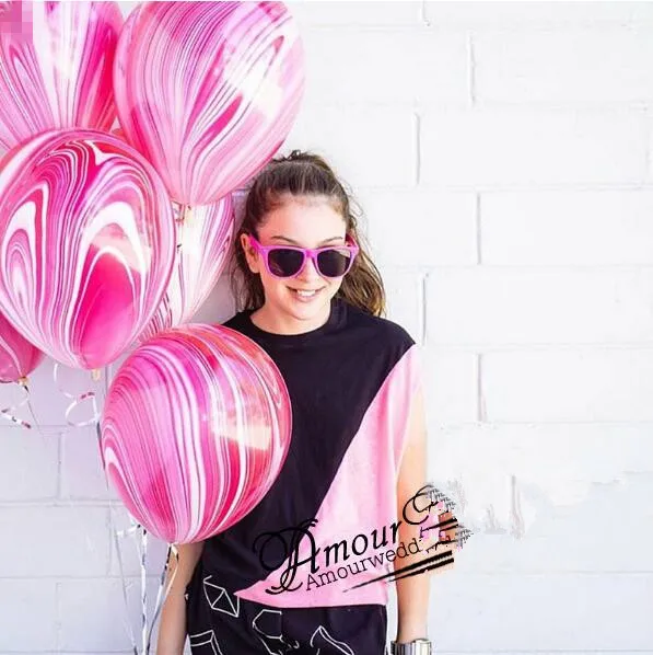20 шт./лот 3,2 г 12 дюймов фиолетовый синий розовый Агат мраморные латексные воздушные шары надувные воздушные шары для свадебного украшения день рождения ребенка - Цвет: Pink