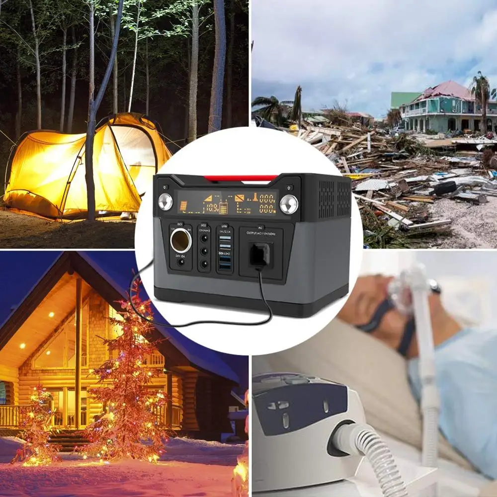 

Go2linK Portable Power Station Lithium 280Wh Rechargeable Solar Generator 300W Pure Sine Wave AC&12V DC Jump Starter QC 3.0