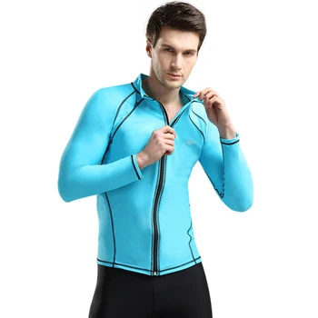 

Men's Summer Winter Sun UV Protection Swimwear Rash Guard Man UPF 50+ Long Sleeve Rashguard Male Zipper Surfing Tees Tops