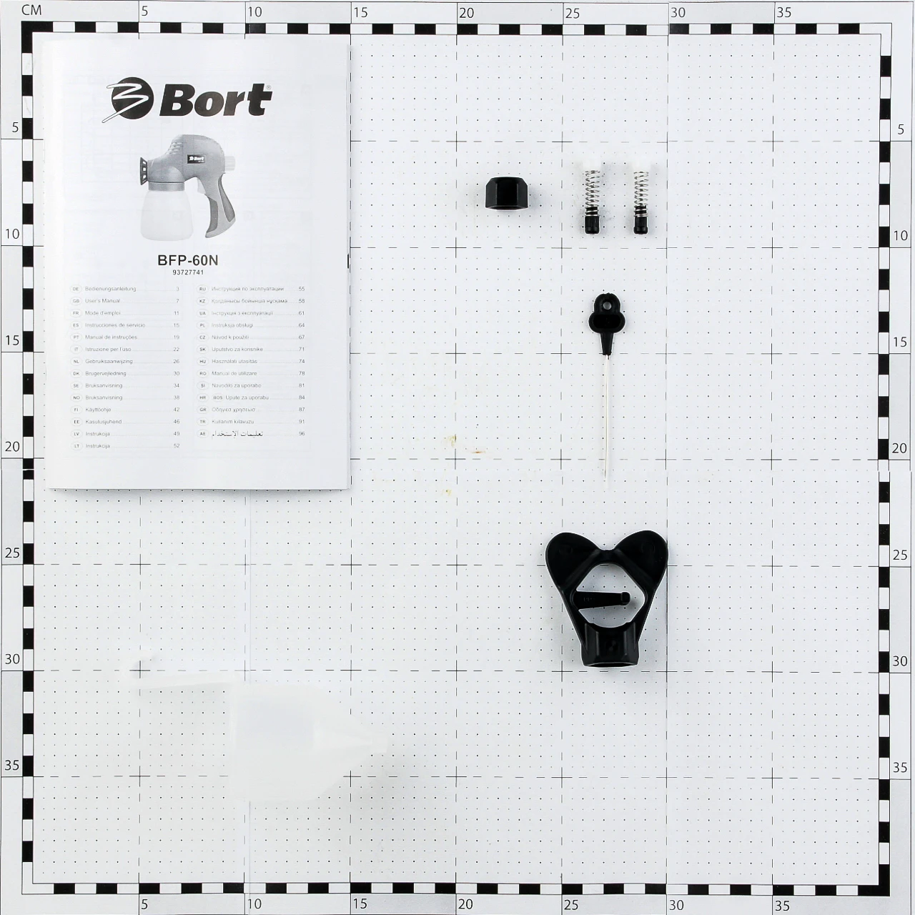 Распылитель электрический Bort BFP-60N (Мощность 60 Вт, регулировка подачи краски, производительность 240 мл. в мин., ёмкость бачка 800 мл)