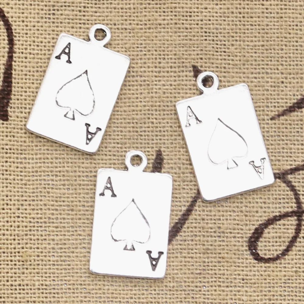 6 шт. Подвески poker Spades, 20x12 мм, антикварные Подвески для изготовления, винтажные бронзовые тибетские серебряные украшения ручной работы