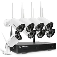 DEFEWAY 1080P H.265+ беспроводная система видеонаблюдения ip-камера HD 2MP 8CH NVR IR-CUT Bullet CCTV видео наблюдение наружная 8 шт. камера