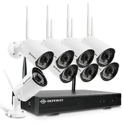 DEFEWAY 1080 P H.265 + Беспроводной CCTV Системы HD 2MP 8CH NVR IR-CUT Пуля IP CCTV безопасности Системы комплект видеонаблюдения с 8 Камера