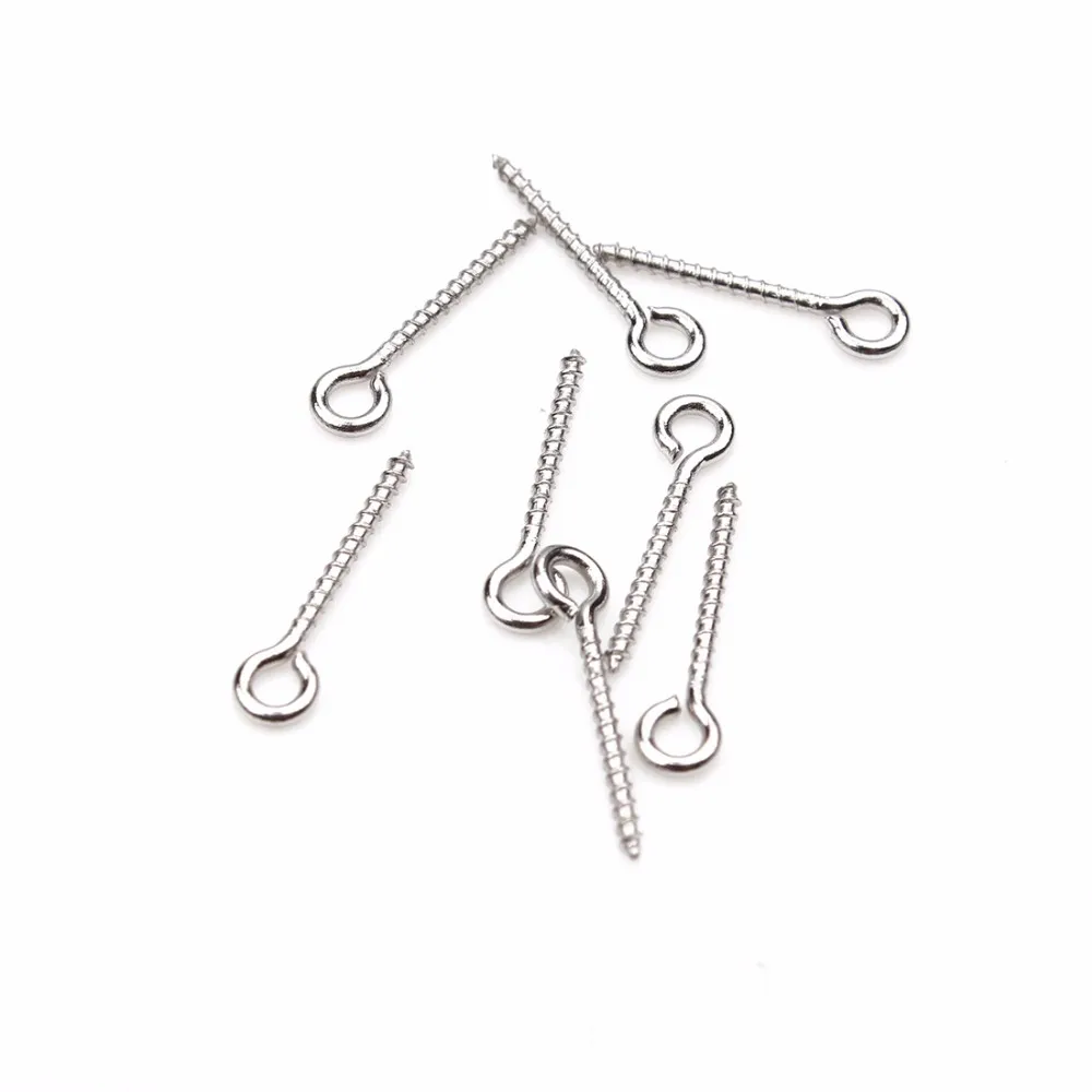 100pcs/lot 4*19mm Metal Nine Shape Hooks Eyelets Screw For Diy Jewelry