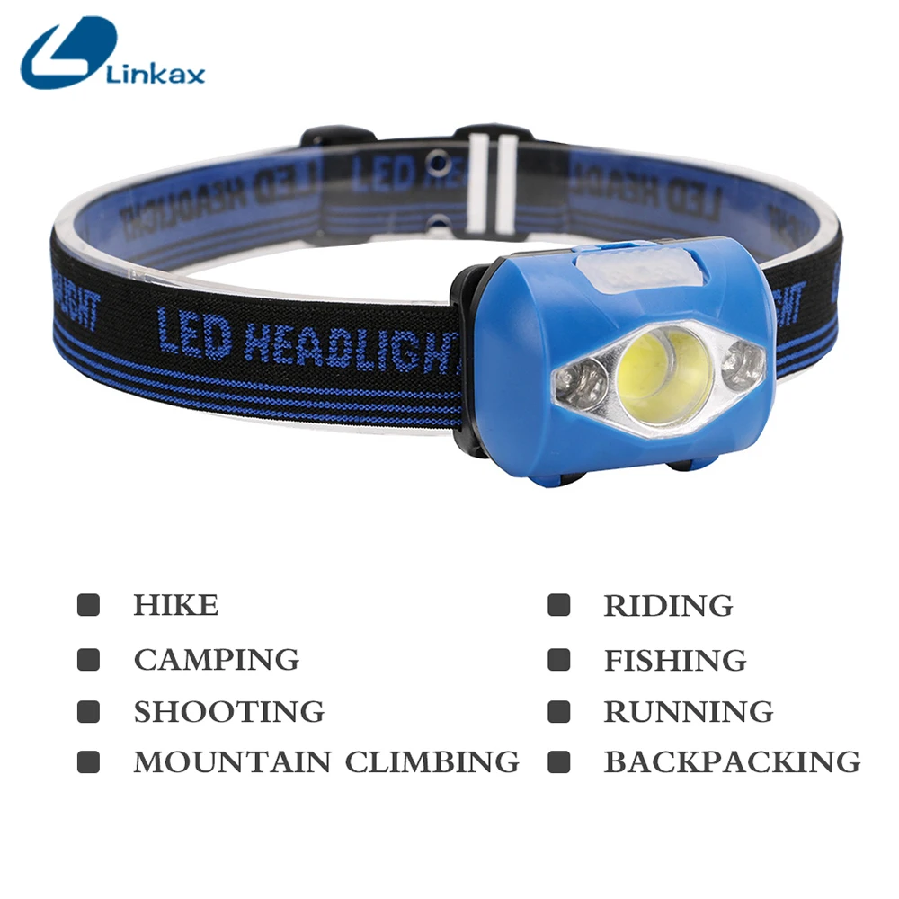 Linkax Ultra light weight 3W LED Flashlight Headlight Head Torch Lamp