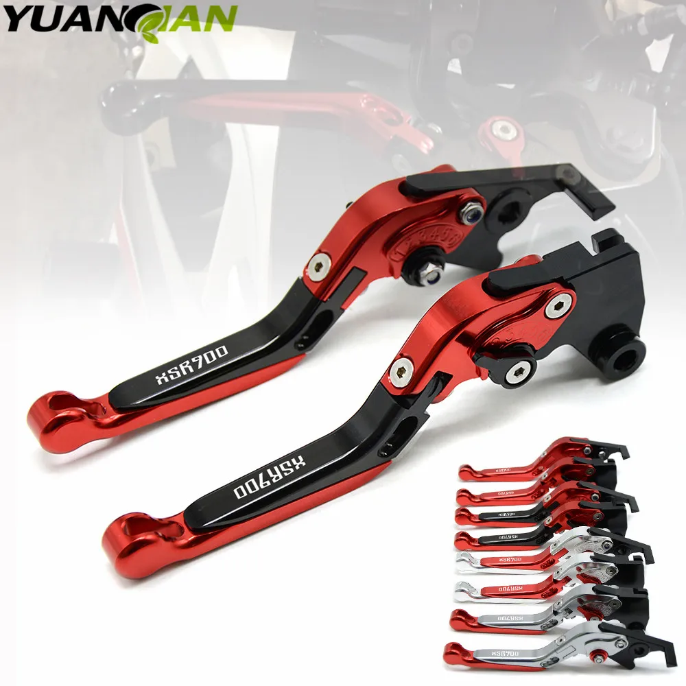 

With XSR900 Logo For Yamaha XSR 900 XSR900 ABS 2016 Red&black Adjustable Folding Extending CNC Motorcycle Brake Clutch Lever