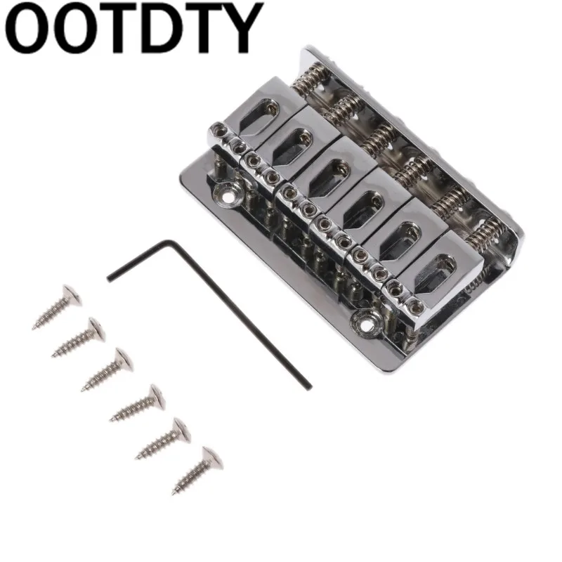 1 компл. 65 мм Гитара 6 Седло фиксированный мост для электрогитары с винтами серебро