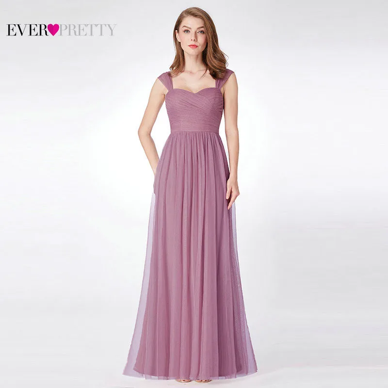 Burgundy Bridesmaid Dresses Wedding Ever Pretty New Summer 7 Styles Sparkle Blush Pink Wedding Guest Gowns Vestido Madrinha - Цвет: EP07304OD Tulle