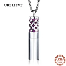 Ubelive полый парфюм медальон для хранения эфирного масла диффузор ожерелье женские подвески серебряный цвет ювелирные изделия из нержавеющей стали