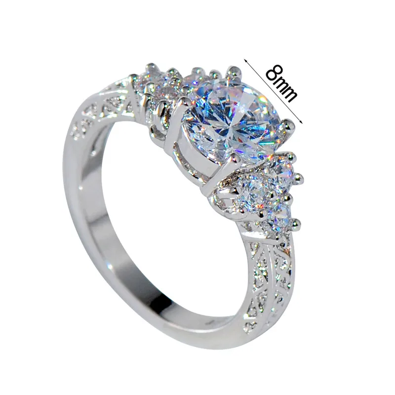 Роскошное женское кольцо с кристаллами и цирконием, милое 925 Серебряное обручальное кольцо, обручальное кольцо для женщин