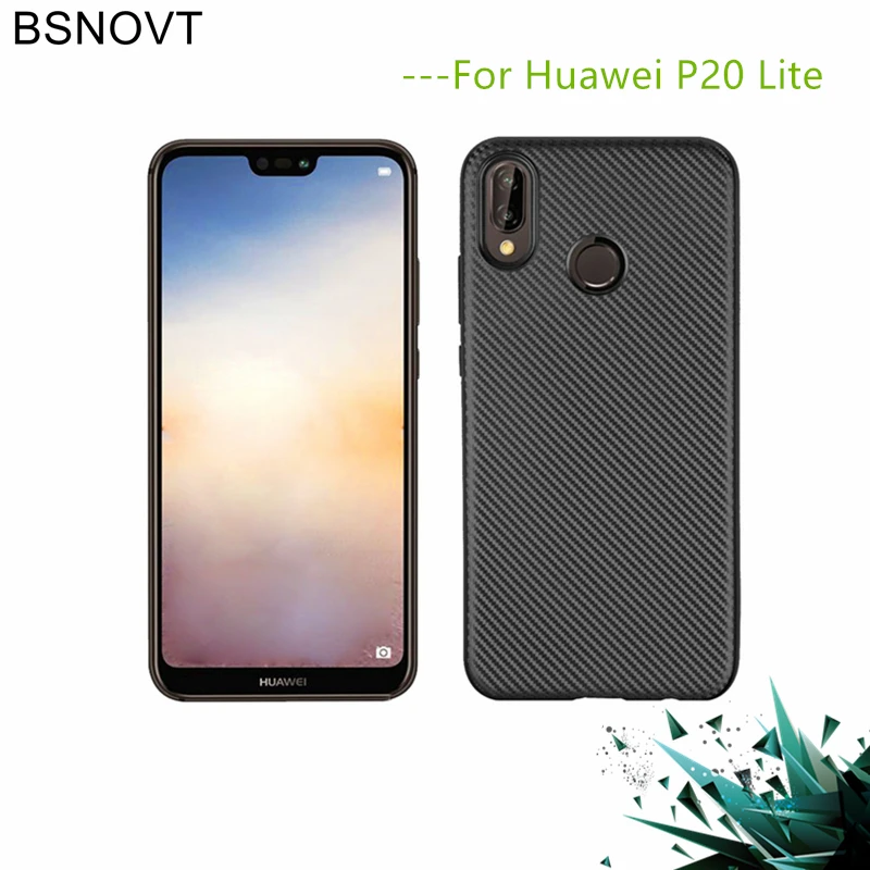 

BSNOVT For Huawei P20 Lite Case Huawei Nova 3e Cover Full Protection Carbon Fiber Soft TPU Case For Huawei P20 Lite Fundas 5.84