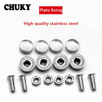 

1 Set Stainless steel Car License Plate Bolts Frame Chrome Screws for Hyundai Tucson I30 Solaris Creta Kona Mini Cooper Astra h