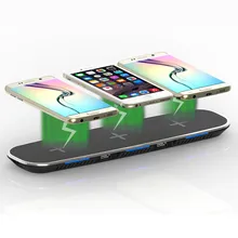 12 V/2.4A 3 в 1 QI Беспроводной Зарядное устройство зарядного устройства с зарядка через usb адаптер для iPhone 8 Plus/6/6 S/7 S Sumsung галактики S6/S8/NOTE8