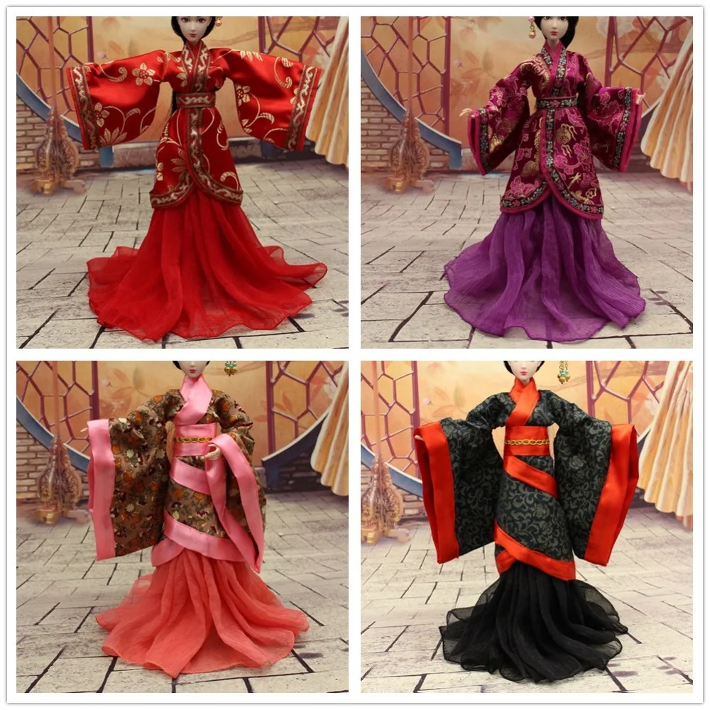 Одежда HanFu ручной работы китайский костюм кукольная одежда для 29 см Bjd 1/6 кукла или