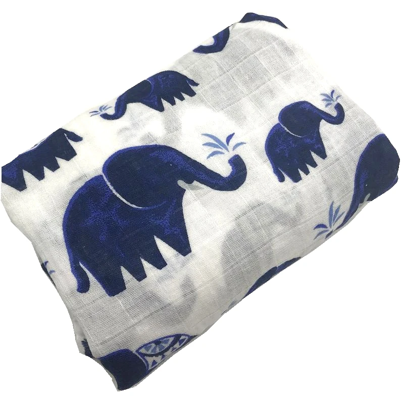 Пятнистый олень и слон печати 100% хлопковый муслин детское одеяло одеяла для новорожденных пеленать постельные принадлежности очень