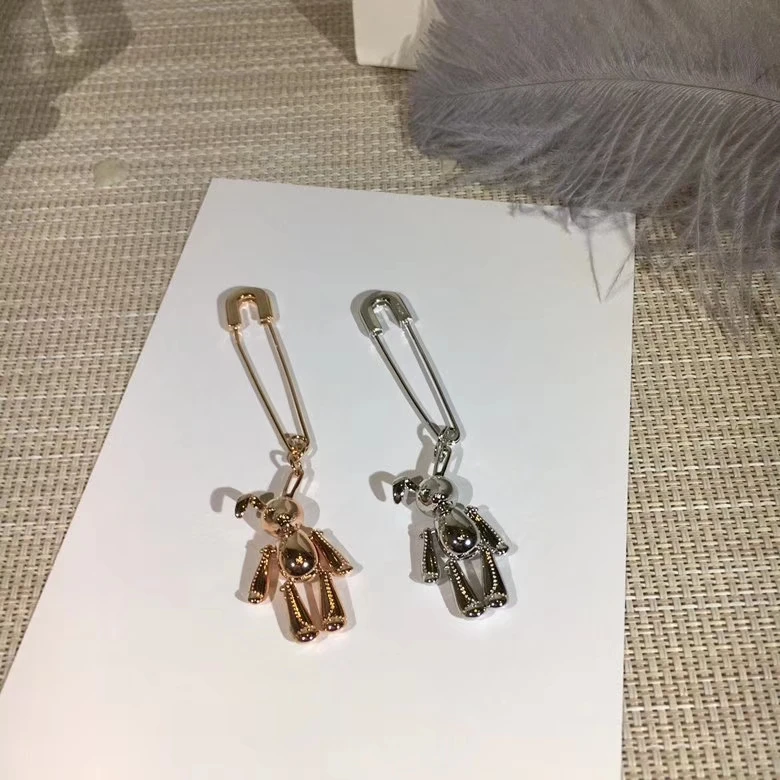 

925 Metal Rabbit Earrings for Women Single Piece New Trendy Luxury Brand Pin Earrings