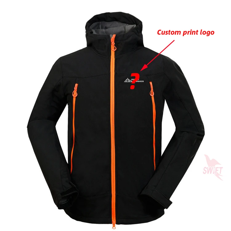 Пользовательский принт Зимняя Теплая Флисовая флисовая куртка с капюшоном мужская водонепроницаемая ветрозащитная походная одежда для охоты и лыжных прогулок пальто для рыбалки