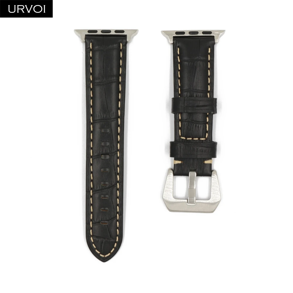 URVOI ремешок для apple watch series 5/4/3/2/1 Мягкий ремень из коровьей кожи для наручных часов iwatch, крокодиловый принт Прочный классический стиль, современный дизайн