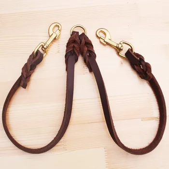 

Luxury Two Way Leather Dog Leash Coupler Pets Accessory Cow Leather Rope No Tangle Double Dog Walker Training Leash