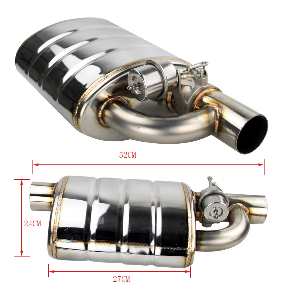 For HHR Tipless Weld On Muffler Exhaust Canister 2.5" In/Outlet 