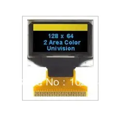 Бесплатная доставка 10 шт./лот 0,96 "дюймов 128x64 12864 2 зона Цвет светло-голубой, желтый OLED Дисплей модуль UG-2864HMBEG01 легкие бусы