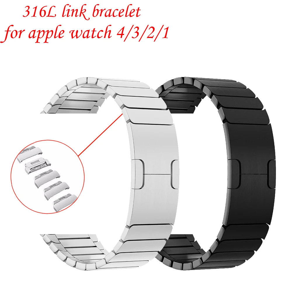 

Link Bracelet Strap for Apple Watch 4/3/2/1 Stainless Steel metal buckle watchband iwatch band 42mm 38mm 44mm 40mm clock belt