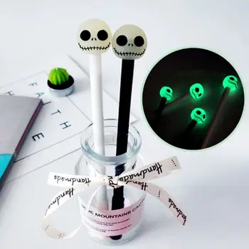 

Free ship Cute Noctilucent Skull Gel Pens School Office Supplies Halloween Gift Stationery Writing Supplies Kids Awards Gifts