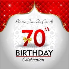 Laeacco Happy 70th Birthday Celebration Poster Photo Backgrounds Customized Digital Photography Backdrops For Photo Studio 8x8ft