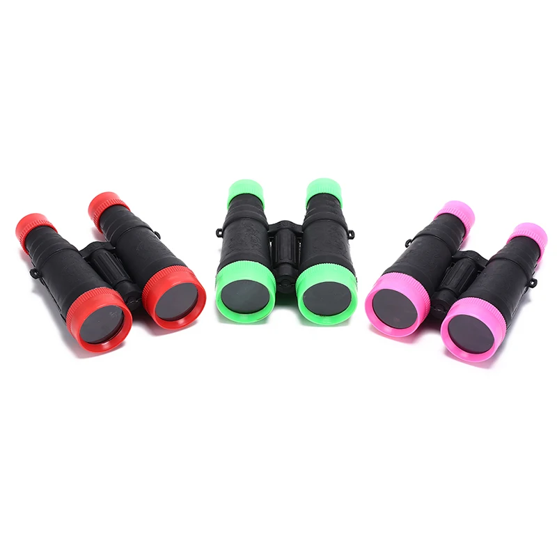 1 قطعة 15.5 سنتيمتر طفل الأطفال التكبير لعبة تليسكوب مزود بمنظار ثنائي + رابطة عنق حزام لون عشوائي