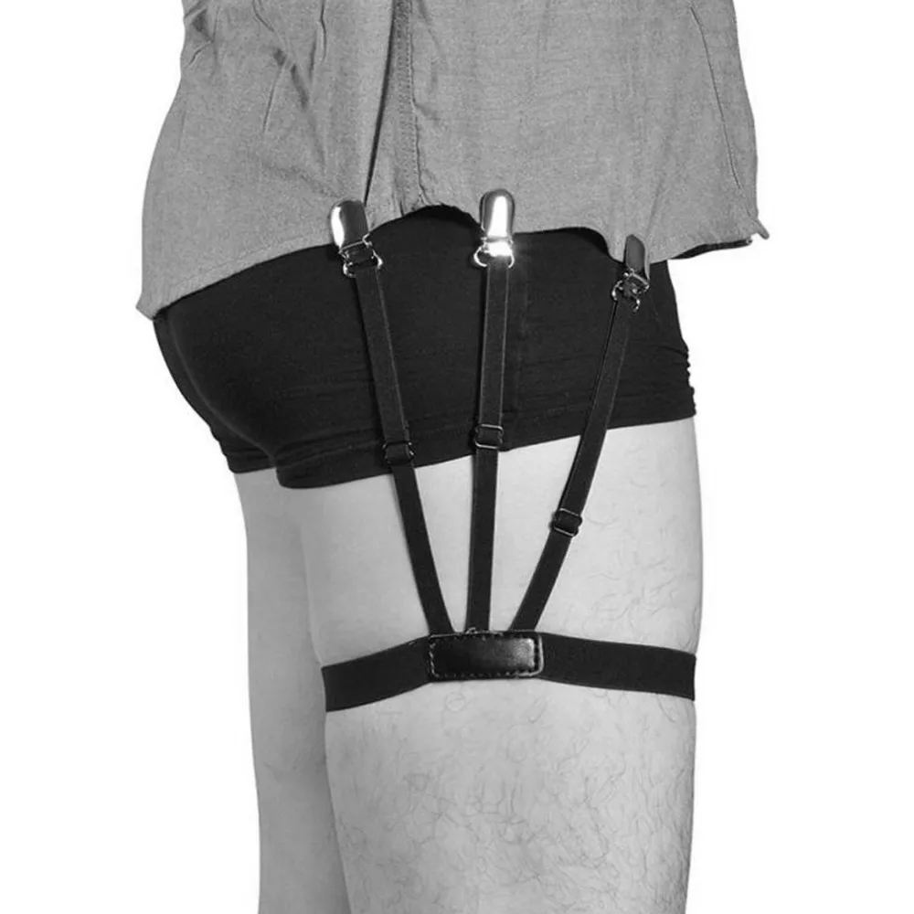 

2pcs/Pair Unisex Garters Shirt Suspenders Clips Womens Mens Adjustable Shirts Stay Garter Belts with Non-slip Locking Clamps