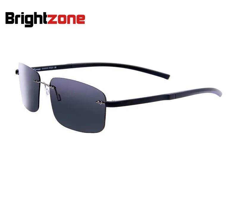 

2019 classic brand designer titanium luxury rimless sunglasses TR90 ultralight rectangle men polarized sunglasses UV400 Glasses