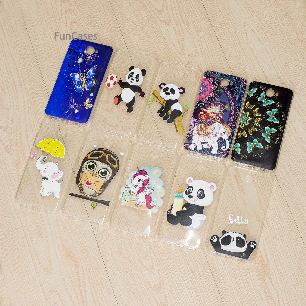 Elephant Phone Case sFor Aksesuar Huawei Y7 Soft TPU Back Cover Telefoan Geometric Phone Accessory For Huawei Ascend Y7 Prime
