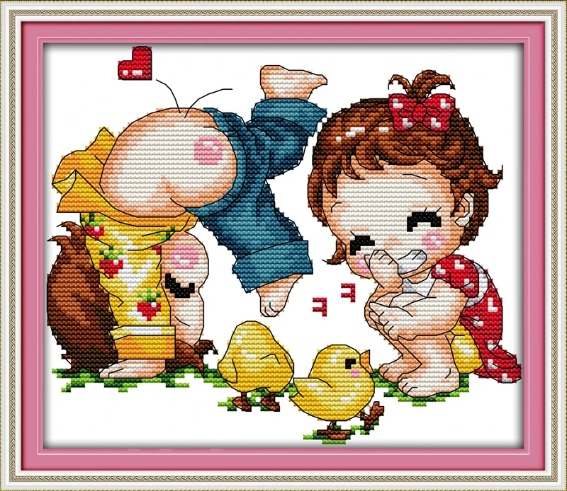 

Tumbling, counted printed on fabric DMC 14CT 11CT Cross Stitch kits,embroidery needlework Sets, Home Decor