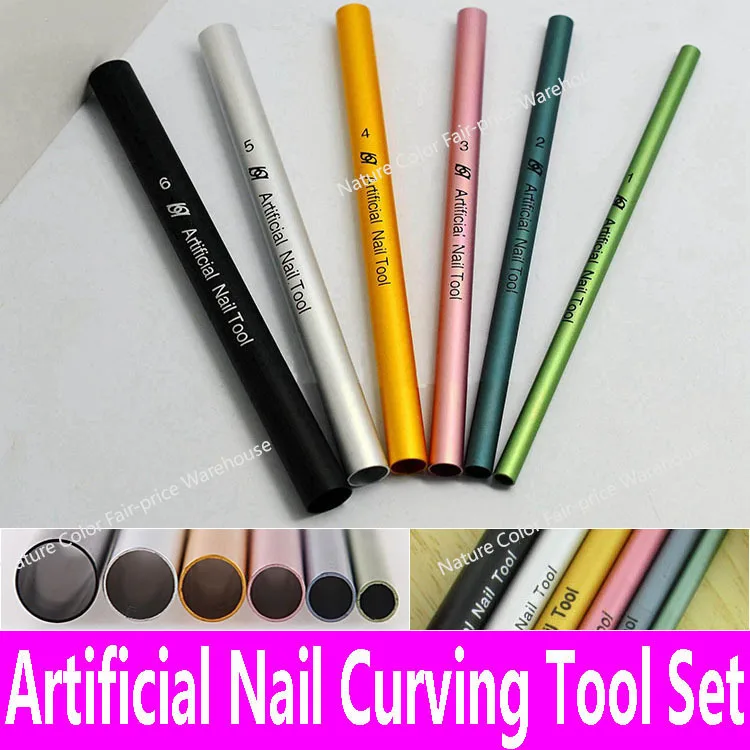 

6pcs Artificial Nail Tools Nail Art Tools UV Acrylic Curving Shaping Tube Set Manicure French Tips C Curve Rod Sticks Kit