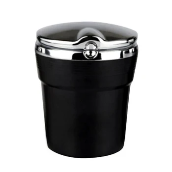 

Portable Auto Car Smokeless Stand Cylinder Cup Holder Cigarette Ashtray with Blue LED Light (Black)