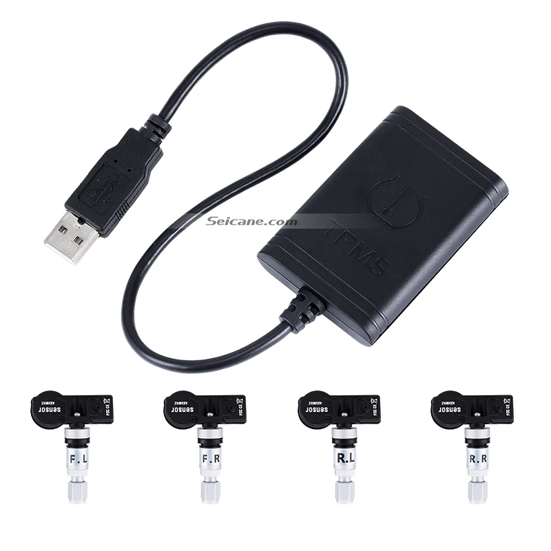 TPMS USB para coche portátil Seicane con 4 sensores internos para Android en la navegación del salp