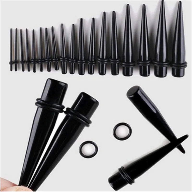 18pcs/Set Acrylic Tapers Stretcher Spike Ear Expander Kit Plug Tunnel