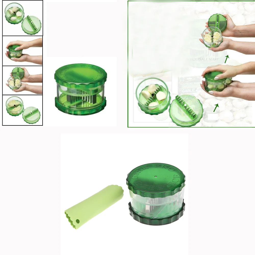 

2pcs/set Garlic Chopper No-touch Pro Peeler Dicer Slicer Cutter for Nuts Ginger Spice Mincer Stirrer Presser Kitchen Accessories