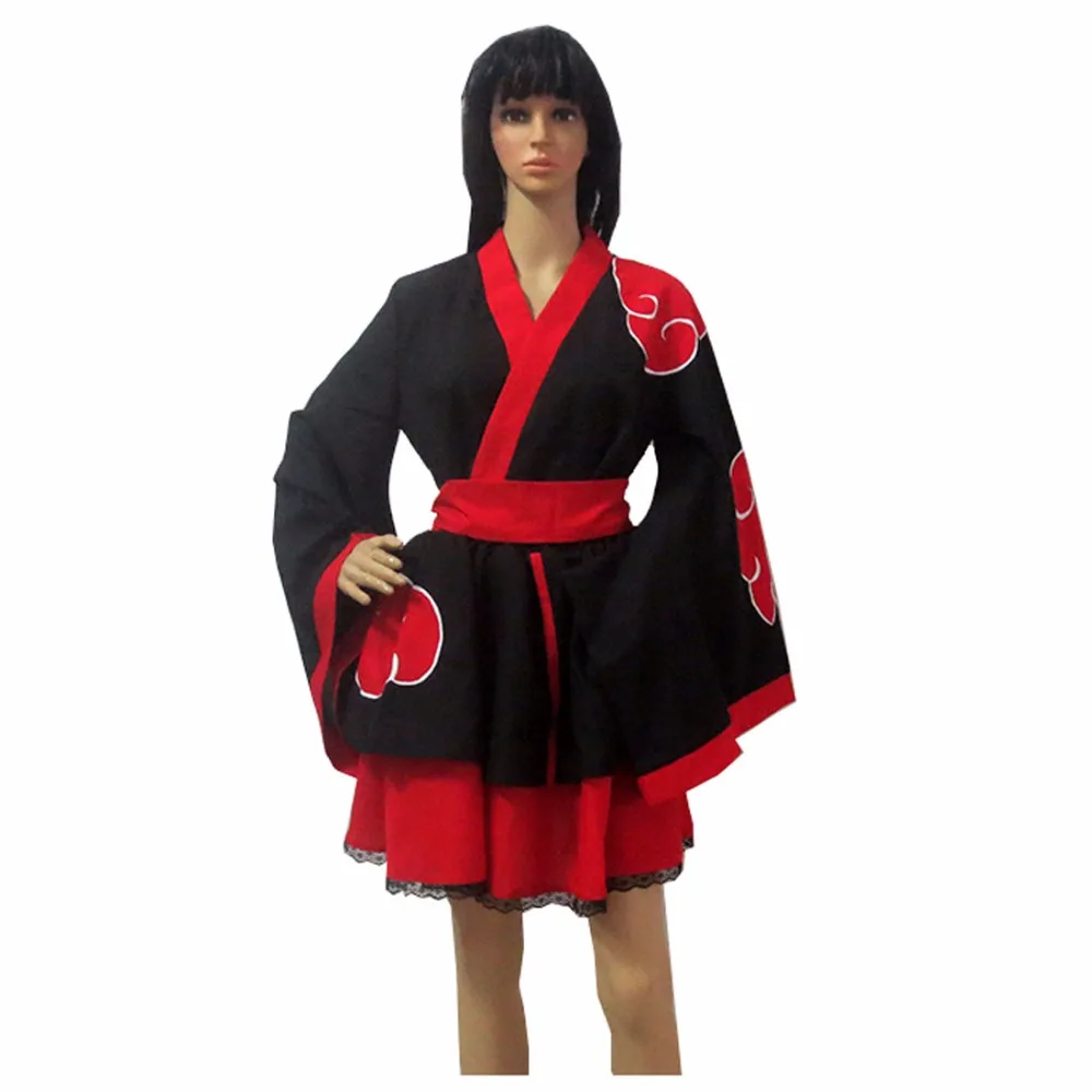 2017 Naruto Shippuden Akatsuki Organisatie Vrouwelijke Lolita Kimono Jurk Anime Cosplay Kostuum 2017 Naruto Shippuden Akatsuki Organisatie Vrouwelijke Lolita Kimono Jurk Anime Cosplay Kostuum