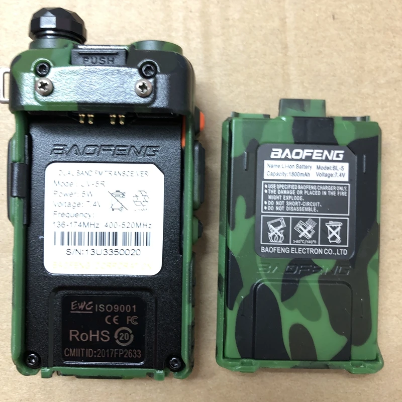 Baofeng UV-5R портативная рация Батарея BL-5 100% оригинал Li-Батарея 1500 mAh двухстороннее радио аксессуары Батарея