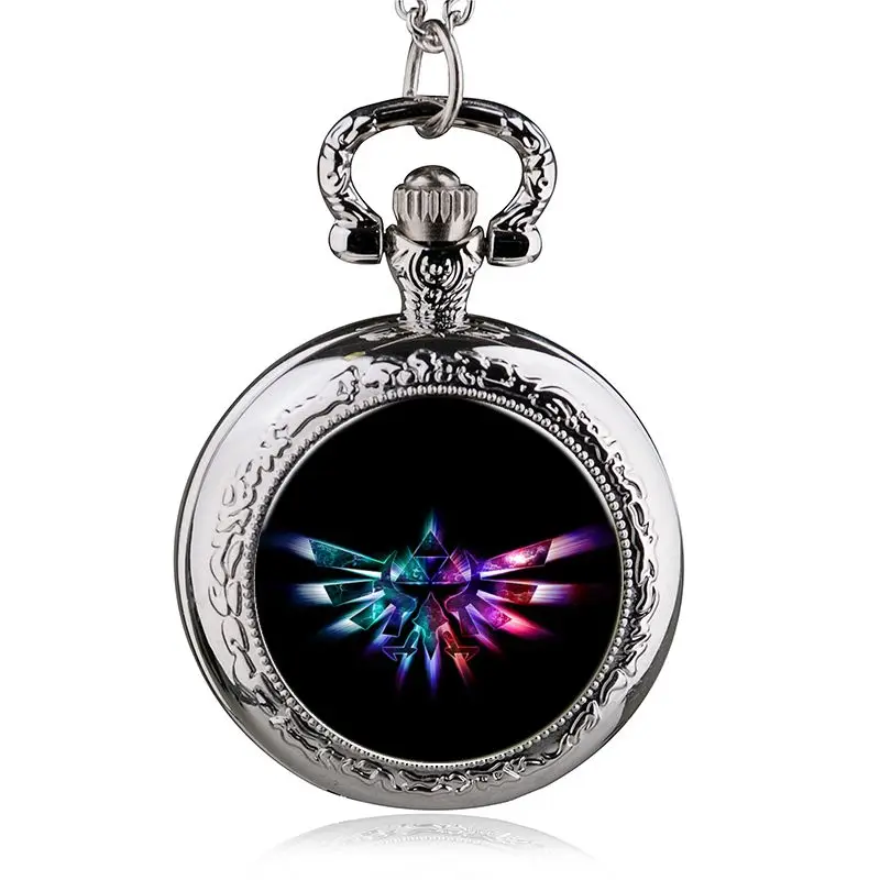 

New Legend of Zelda Pocket Watch Necklace Chain Pendant Quartz Watch Men Women Clock