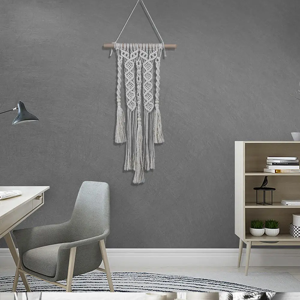 1 шт. натуральных материалов деревянная палочка вручную гобелен для залов спальни коридорах украшения горизонтальной