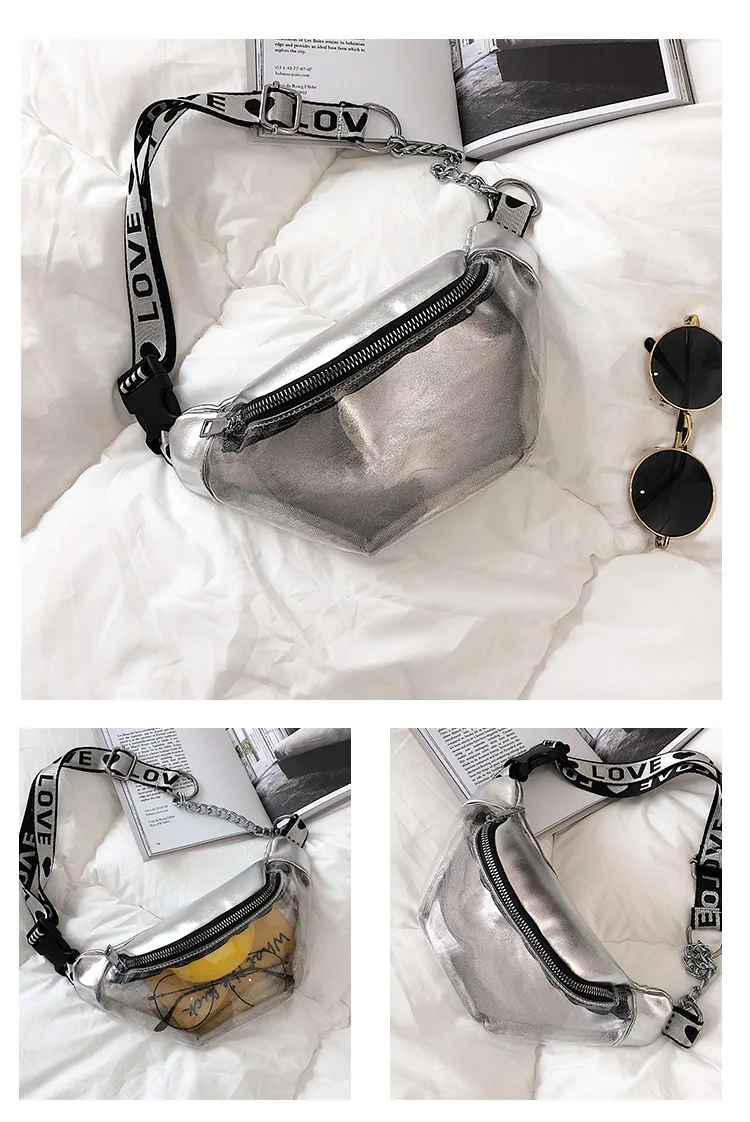 Casual Transparent PVC Fanny Pack Waist Bag Women Fanny Pack for Ladies Lovely Waist Bag