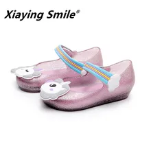 Xiaying Smile/Детская прозрачная обувь; Новинка года; стильные летние удобные повседневные детские сандалии с резиновой подошвой и единорогом для маленьких мальчиков и девочек