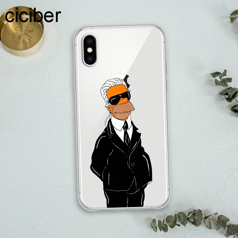 ciciber Best New Karl Lagerfeld Soft Silicon Phone Cases Cover for IPhone Case X XS Max XR 7 5S 8 6s Plus Capinhas Fundas Capa