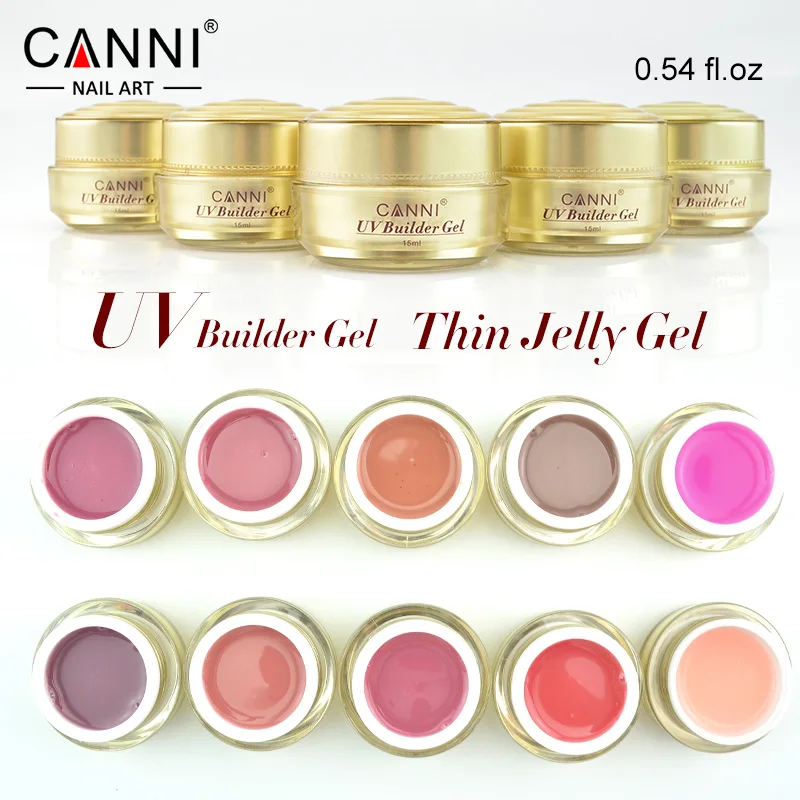#50951 CANNI nail supply gold bottle builder gel 15ml clear uv gel nail art scupture soak off nail lamp cure thin gel nails