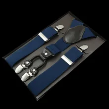 Европейская мода взрослых 4 клип мужские кожаные подтяжки FY18102514