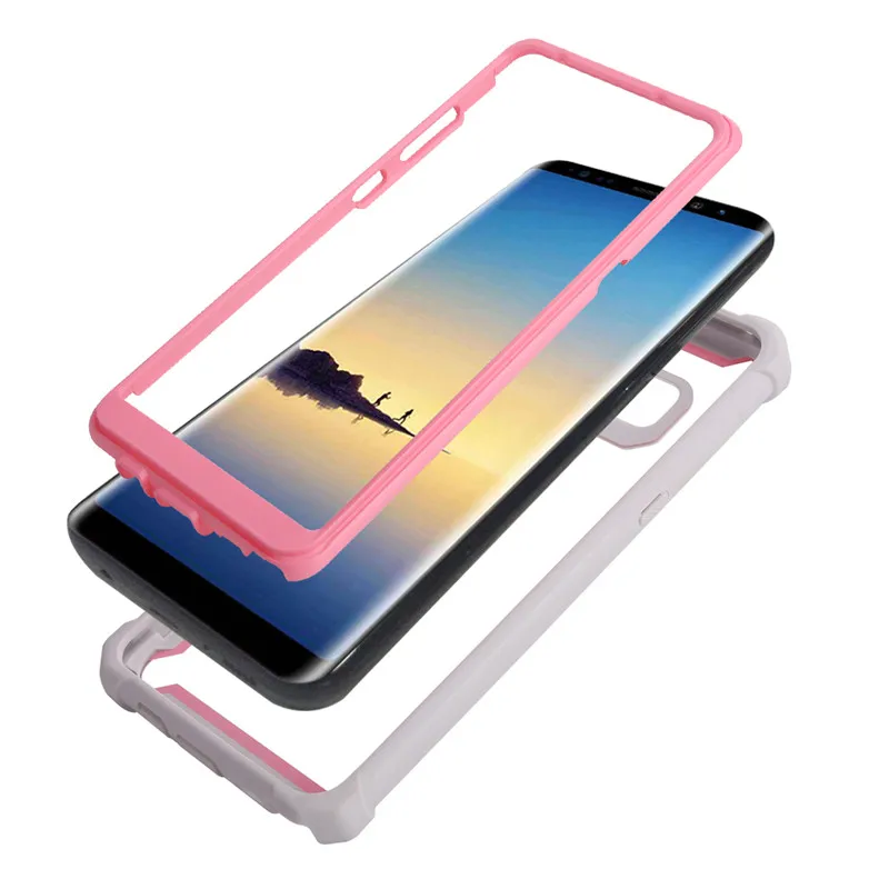 Беспроводная зарядка Модный Цветной двухцветная строчка samsung s8 s9 s10 Plus s10lite note9 PU силиконовый защитный чехол 360 градусов